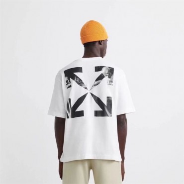 オフホワイト ｔシャツ 丸首 トップス メンズ OFF-WHITE 春夏 秋 半袖Tシャツ カジュアル 上着レディース男女流行り ファッション 大人気 大きいサイズ綿100％ トレーナーシャツ 高品質 S~5XL