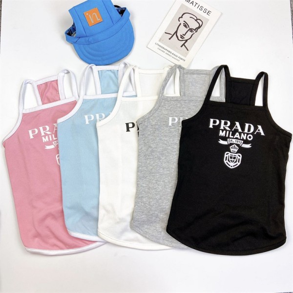 プラダ 犬服 春夏 ベスト ブランド PRADA  可愛い ベスト 犬 タンクトップ 通気 伸縮性 動きやすい 小型 中型犬 猫服 お散歩 ノースリーブ ペット 洋服 ドッグウェア わんちゃん服 小中型ペット服 XXS~XL 激安