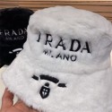 ハイブランドprada 帽子 レディース プラダ 秋冬バケットハット 小顔効果 防寒 厚手 保温 ふわふわ感 防寒 防風 保温 つば広帽子 折りたたみ ハット 可愛い おしゃれ 人気 秋 冬
