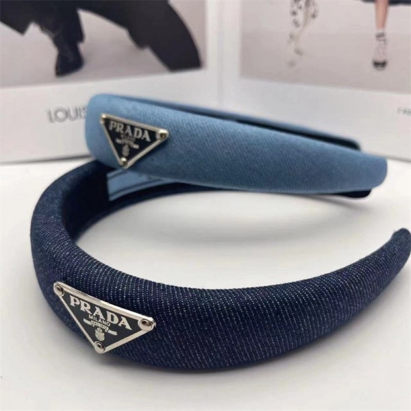Prada プラダハイブランドデニム ヘッドバンド 女性 ヘッドバンド ヘア アクセサリー 女性用 結び目 ヘア フープ デニム 結び目 ヘッドバンド デニム 結び目 ヘッドバンド 結び目 ヘア フープ ヘッド