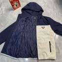 Prada プラダ ハイブランド中綿コート メンズ 中綿ジャケット 冬服 裏起毛 無地 ジャケット アウター 大きいサイズ 厚手 暖かい 防寒 カジュアル ファッション コート メンズ 秋冬服 L¬4XL
