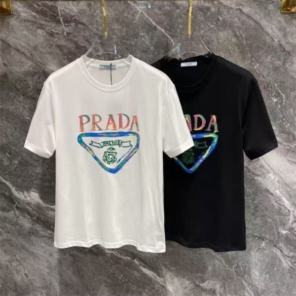 Prada プラダ ブランドtシャツ 高品質 韓国 S - 4XL パチモン tシャツブランド 服 コピー 激安屋Tシャツカットソーペアカップル