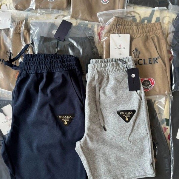 プラダショートパンツ メンズ トレーニング ブランドMoncler ハーフパンツ ジム スポーツウェア S - 5XL フィットネスパンツ ポケット付き カジュアル 短パンツ 