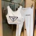 プラダ レディース 上下セット ヨガ レギンス ブラトップ セット Prada ヨガウェア スポーツブラ ヨガブラ 2枚組 ヨガの服ヨガパンツ ランニングウェア トレーニングウェア ヨガスーツS - XL