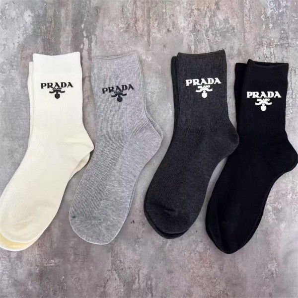 Prada プラダハイブランド ソックス 綿製ブランド ストッキング 大人気浅口ソックス 女の子好き 韓国ブランドソックス 男女兼用 ファッション