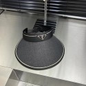 ブランドプラダサンバイザー レディース Pradaサンハット 麦わら UVカット 日除け帽子 春夏 拡大ツバ広 小顔効果 飛ばない アウトドア 吸汗速乾 ウォーキング
