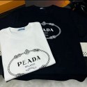Prada プラダ夏tシャツブランドかわいい黒白Tシャツカットソーペアカップル20代 30代40代tシャツ 激安パロディ大人の上質Tシャツ xs-5xl 