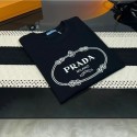 Prada プラダ夏tシャツブランドかわいい黒白Tシャツカットソーペアカップル20代 30代40代tシャツ 激安パロディ大人の上質Tシャツ xs-5xl 
