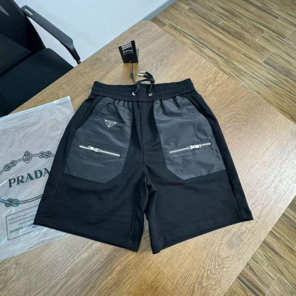 ハイブランド Prada プラダ ハーフパンツ メンズ スウェット カーゴ ゆったり ショートパンツ 短パン 柔らか肌触り ウエストゴム 調整紐 スポーツ アウトドア 夏用 M-5XL 
