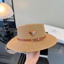 ハイブランドプラダ麦わら帽子 メンズ レディース Pradaストローハット おしゃれ 帽子 サンハット ビーチハット 大きい 春夏 つば広 UVカット 紫外線 UVカット ガーデニング ゴルフ お出かけ 旅行 海辺 男女兼用