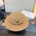ハイブランドプラダ麦わら帽子 メンズ レディース Pradaストローハット おしゃれ 帽子 サンハット ビーチハット 大きい 春夏 つば広 UVカット 紫外線 UVカット ガーデニング ゴルフ お出かけ 旅行 海辺 男女兼用