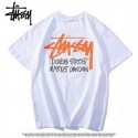 Stussy ステューシー ブランド 半袖 Tシャツ 丸首 トップス 流行り 上着 ブラウス カジュアル 衣装 おしゃれ 黒白色 人気 着心地よい 男子 レディース