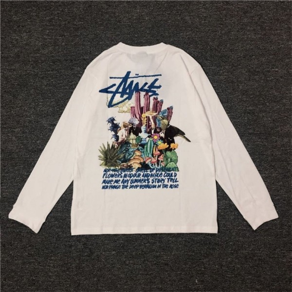 Stussy ステューシーブランドキッズ長袖tシャツカットソー コピー春tシャツブランドかわいいTシャツカットソー子供tシャツ 激安パロディ 100 - 160CM