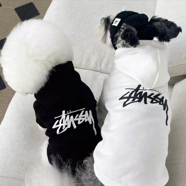 Stussy ステューシードッグ猫パーカーペット洋服パロディブランド犬服ペットウェア お散歩 お出かけ 犬ウェア 脱毛保護 ブランド犬服ペット服 秋冬 暖かい S-XXL