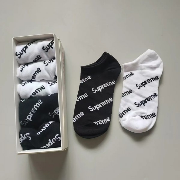 Supreme シュプリームブランド ストッキング 大人気ブランドミドルソックス 高品質浅口ソックス 女の子好き 韓国ブランドソックス 男女兼用 ファッション