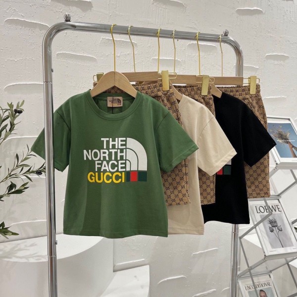 ザノースフェイス THE NORTH FACEブランド子供服 衣装 2枚組 半袖ｔシャツ 短パント レーニングスーツ キッズ半ズボン ジュニア服 通園 男児 運動着 重ね着風 おしゃれ 子供服 ジャージ ゆったり カジュアル スポーツ90-160cm