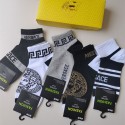 Versace ヴェルサーチハイブランド ソックス 綿製コットン 靴下 メンズ 通気性上質な コットン ソックス くつしたブランドソックス 男女兼用 ファッション5足セット
