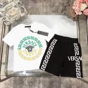 Versace ヴェルサーチハイブランド子供tシャツ ショートパンツ 2点セット 偽物 キッズ服 ブランド半袖tシャツ ハーフパンツ 上着 カジュアル ブランドtシャツ 高品質 上質Tシャツ 90-160