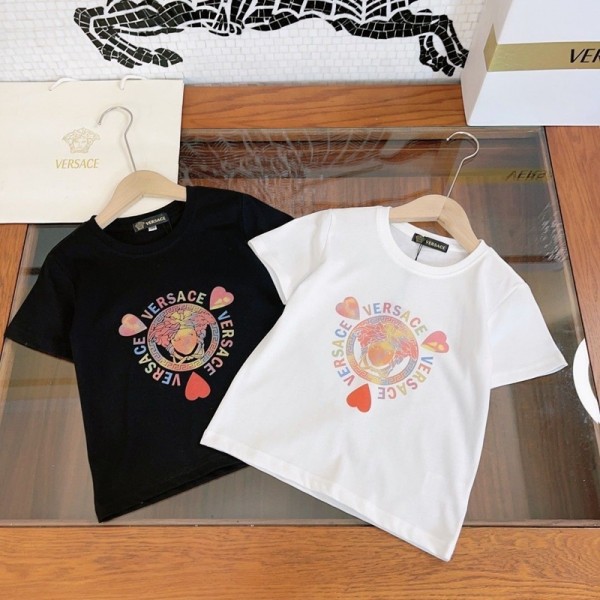 Versace ヴェルサーチ ブランド子供服tシャツ カットソー コピー ブランドキッズ半袖tシャツ オーバーサイズ ブランド夏tシャツ 高品質 90-160cm
