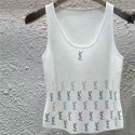 イブサンローランサマーニット タンクトップ レディース ショート丈 YSL キャミソールタンクトップ インナー  S - 2XL トップス シンプル 部屋着 セクシー かわいい ノースブ ブラ紐隠し おしゃれ 