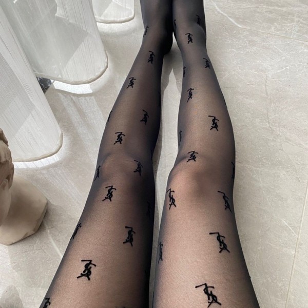 イヴサンローラン透け感タイツ レディース ブランド YSL フェイクタイツ 肌触り良い 着圧 ストッキング 伸縮性 秋冬防寒タイツ 一体式 厚手ストキング風 吸汗