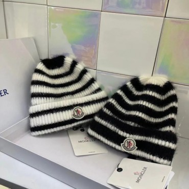 ハイブランド モンクレール ニット帽子 秋冬 防寒ハット moncler ニットキャップ 柔らかい 伸縮性 暖かい おしゃれ ニット編みハット ファッション ストライプ かわいい レディース 高級 メンズ 激安