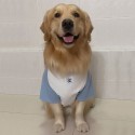 ハイブランド Chanel ペット用品 犬の服 tシャツ シャネル 綿シャツ 快適 柔らかい 春秋服 ペット服 半袖 ファッション 可愛い 猫服 ブルー/ホワイト パッチワーク設計 シャネルロゴ付き 小中大型ペット適応