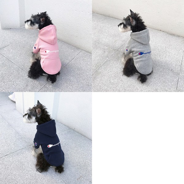 Champion ブランド ペットの用品 チャンピオン犬服 犬のパーカー かわいい 猫スウェット 厚手 暖かい フード付き オーバーオール 防寒 秋冬向け ペット服 洋服 小型犬 中型犬