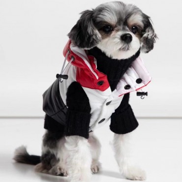 ハイブランド モンクレール ペット冬着 厚手 犬 高級ダウンジャケット moncler 犬服 冬服 暖かい 防水 ベスト  防寒フード付き ペット服 混色設計 おしゃれ ボタン付き 着脱安い 裹地付き 可愛い 洋服 お出かけ 激安