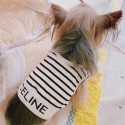 Celine ブランド セリーヌ ペット服 ドッグウェア tシャツ 袖なし 犬ベスト 流行りストライプ 個性 ファッション 快適 春秋服 コットン製 ファッション 小中大型ペット