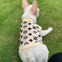  ブランドルイヴィトン ペット服 犬服 春夏 薄紗 半袖  lv 猫服オシャレ 通気性抜群 経典モノグラム  涼しい 紡糸  可愛い ペットウェア 爱犬 愛猫 グッズ  xs-3xl小中型ペット