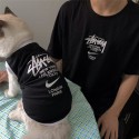 潮流ブランドステューシーペット服 柔らかい Stusy 猫服 綿製犬Ｔシャツ 愛犬 小型犬 可愛い無袖 タンクトップ 両足のペット服 春夏 犬用 わんこ服 犬の飼い主親子服 ファッション洋服