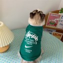 潮流ブランドステューシーペット服 柔らかい Stusy 猫服 綿製犬Ｔシャツ 愛犬 小型犬 可愛い無袖 タンクトップ 両足のペット服 春夏 犬用 わんこ服 犬の飼い主親子服 ファッション洋服