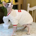 ブランドシュプリーム猫服  無毛猫 厚手パーカー supremeペット防寒洋服 ふわふわペット服 子猫スフィンクス 子犬 秋冬コート ねこウェア 暖かい  傷防止  柔らかい猫服 ペット服 お出かけ お散歩 小中型ペット