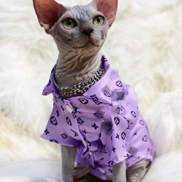 高級ブランド LV ペットウェア 猫の用品 猫服 ルイヴィトンTシャツ 子犬服 アロハシャツ 可愛い 経典モノグラム 涼しい 通気性 クール 春夏服 ボタン付き 着こなしやすい 猫の洋服