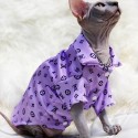 高級ブランド LV ペットウェア 猫の用品 猫服 ルイヴィトンTシャツ 子犬服 アロハシャツ 可愛い 経典モノグラム 涼しい 通気性 クール 春夏服 ボタン付き 着こなしやすい 猫の洋服