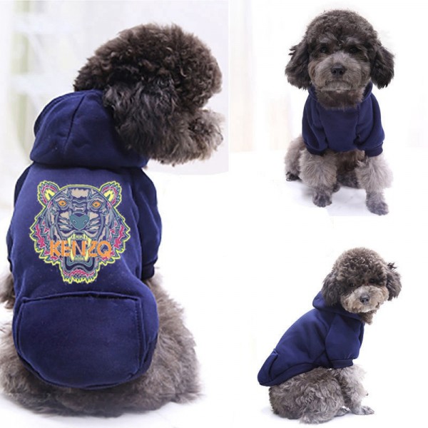 kenzo ハイブランド ケンゾー ペットウェア シュプリーム犬服  犬のパーカー ペット服 秋冬 裏起毛 ポケットパーカー 防寒スウェットトレーナー 厚手スウェットパーカー 猫服 かわいい 高品質 小中大型ペット適応 XXS - 2XL 激安