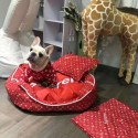 ハイブランドルイヴィトン ペット用品 ペットベッド LV&supreme 犬 ベッド 冬用  猫 ベッド ドッグ用品 犬用ベッド  猫用ベッド 洗える 柔らかい 高品質 ふわふわ ファッションS - L