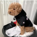 ブランドチャンピオン ペットウェア 犬服 犬のパーカー かわいい Champion 猫トレーナーシャツ 厚手 暖かい フード付き オーバーオール 防寒コート 秋冬向け ペット服 洋服 小型犬 中型犬S - 2XL