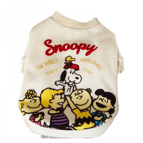 人気漫画スヌーピー ペット服 犬服 ドッグウェア  Snoopy 猫パーカー  厚手Tシャツ 裏起毛 暖かい スウェットシャツ 犬の洋服 かわいい 秋冬服  防寒 柔らかい 通気性強い 高品質 ファッション XS-XXL