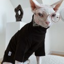 ハイブランドプラダ 猫服 tシャツ スフィンクス綿製 無毛猫のパーカー PRADA猫の洋服 ロゴ付き ボックス ペット服 シンプル 子犬のシャツ カワイイ 高品質 春秋服 ハイネック キズ防止 かっこいい 黒色 XS  - 2XL