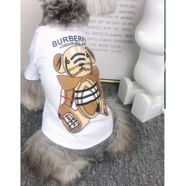 ブランド バーバリー ペット服 犬服 Tシャツ かわいい 刺繍熊柄 おしゃれ 春 Burberryペットの服 犬用 ネコウェア 夏 犬服 おしゃれ 春 猫服 チワワ服 トイプードル服 犬 tシャツ S - 2XL