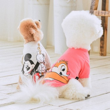 ディズニー ペットウェア disney 小中型 犬服Ｔシャツ スポーツ服 お散歩お出かけウェアに コットン春夏服 ドッグウェア 半袖シャツ 日焼き防ぐ 脱毛保護 ペット洋服 かわいい 漫画柄 全6色 S - XL 送料無料