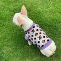 LV  ブランドペット 犬服 夏 ベスト 透かし シャツ ルイヴィトン ペットの洋服 シフォン 涼しい 通気性抜群 ロゴ入れ 韓国 スタイル T-シャツ 半袖 猫服 超かわいい XS - 2XL