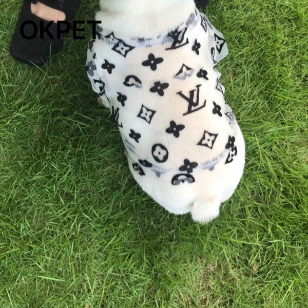 ハイブランド lv ペット 犬服 夏 ベスト 透かしTシャツ ルイヴィトン ペットの洋服 シフォン 涼しい ロゴ入れ 韓国 スタイル T-シャツ 半袖 猫服 超かわいい  XS - 3XL 小中大型ペット 送料無料