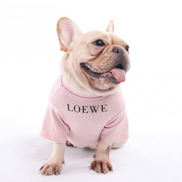Loewe ブランド 犬服  tシャツ パーカー 春夏向け 小中型犬 ロエベペット服 かわいい 仮装 コットン 着心良い ドッグウェア 半袖  脱毛保護 柔らかい 犬猫洋服 おしゃれ 部屋着 XS - 3XL 2色