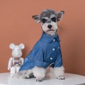 潮流 ブランド エヴィス/ EVISU ペット用品 犬服 薄手ジャケット ドッグ洋服 ボタン式 着脱安い わんちゃんのシャツ 柔らかい デニム生地 かっこいい 脱毛保護 おしゃれ 犬の春夏服 S - 3XL