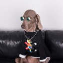 Supreme シュプリーム ブランド ペットウェア 犬 洋服 Tシャツコットン  ドッグ 薄手 tシャツ 伸縮性 柔らかい 犬服 通気性抜群 個性プリント柄 ファッション 高品質 小中型犬 ラブラドールゴールデン・レトリバーなど大型犬も対応 XS - 3XL