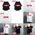 人気 ブランド シュプリーム 犬のペアルック 白Tシャツ Supreme ワンチャンと飼い主の親子お揃い Tシャツ カップルトレーナー ご主人様 ペットスウェット 小中大型犬服 コットン 半袖 夏 着心良い