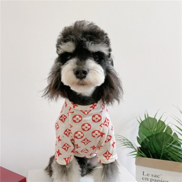 ルイヴィトン/lv ドッグ服 犬ウェア tシャツ ブランド 小中型犬服 春夏 Tシャツ ヴィトン ペット服 猫ウェア 可愛い 洋服 半袖シャツ 通気性 犬の服 パーカー 部屋着 トップス S~3XL 激安